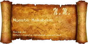 Nyeste Makabeus névjegykártya